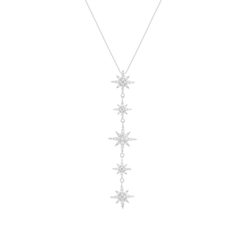 Colar-com-5-Estrelas-de-8-Pontas-com-Zirconia-Branca---50cm---Prata-925