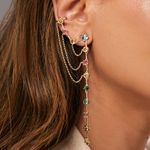 Brinco-Earchain-Formas-Cristal-Citrino-Cristal-Ametista-Cristal-Topazio-Azul---Banho-de-Ouro-18k