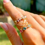 Anel-Cristal-Citrino-Cristal-Ametista-Cristal-Topazio-Azul-Formas-com-Correntes---Banho-de-Ouro-18k