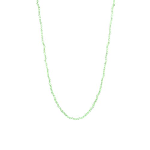 Colar de Fio com 1 Volta de Cristal Berilo - 48cm - Banho de Ouro 18k