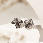 Brinco-Bug-com-Zirconias-Brancas-Negras-e-Champagne-e-Fecho-de-Perola---Prata-925