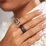Anel-Trio-Cravejado-com-Zirconias-Negras-Chocolates-e-Vermelhas---Banho-de-Rodio-Branco