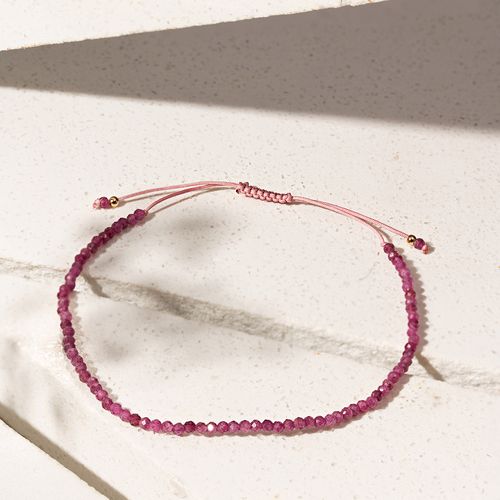 Pulseira Shambala com Rubi - Banho de Ouro 18k