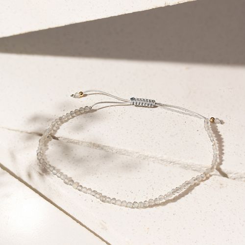 Pulseira Shambala com Labradorita - Banho de Ouro 18k