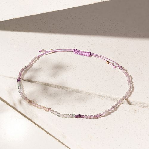 Pulseira Shambala com Fluorita - Banho de Ouro 18k