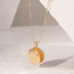 Colar-Liso-Relicario-Redondo-com-Corrente-de-Bolinhas---57cm---Banho-de-Ouro-18k