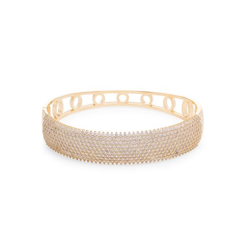 Bracelete com 9 Linhas Cravejadas de Zircônias Brancas - Banho de Ouro 18k