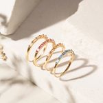 Anel-com-Cristal-Morganita-Cristal-Topazio-Azul-e-Cristal-Turmalina-Rosa---Kit-com-4-Aneis---Banho-de-Ouro-18k