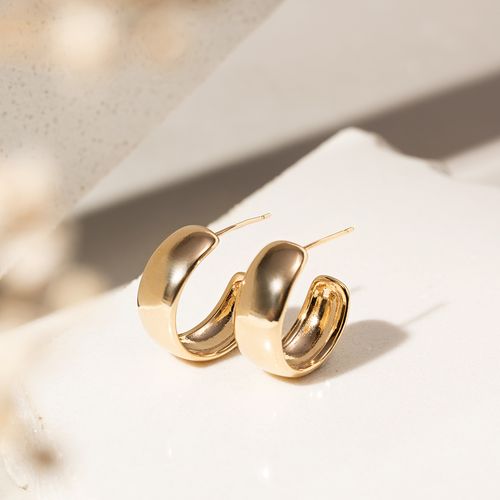 Brinco Argola Liso - Banho de Ouro 18k
