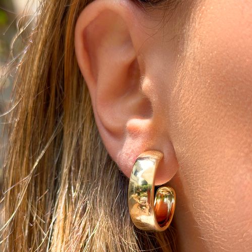 Brinco Argola Lisa 23mm - Banho de Ouro 18k