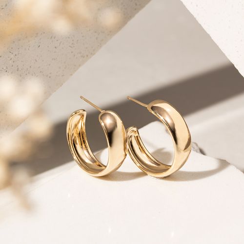 Brinco Argola Lisa 23mm - Banho de Ouro 18k