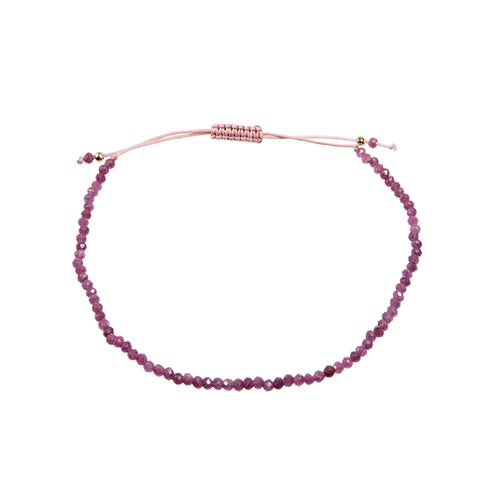 Pulseira Shambala com Rubi - Banho de Ouro 18k
