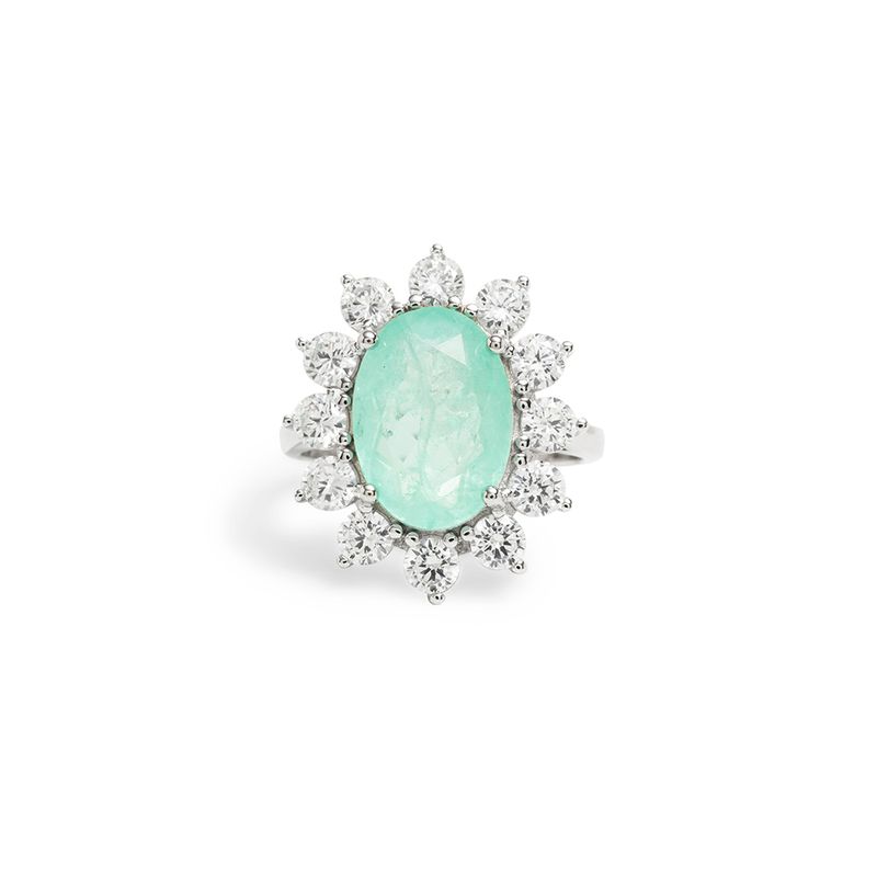 Anel-Fusion-de-Esmeralda-Colombiana-Oval-10x15---Prata-925-com-Banho-de-Rodio-Branco