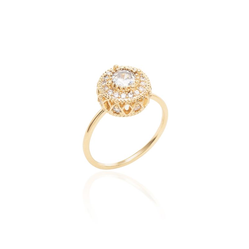 Anel-Coroa-com-Zirconia-Branca-Redonda---Banho-de-Ouro-18k