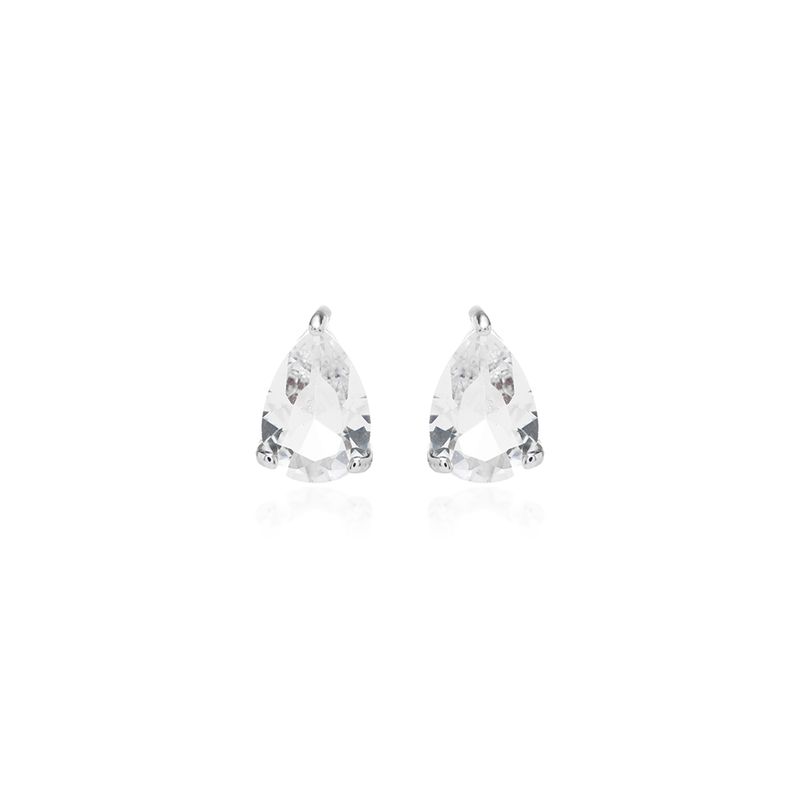 Brinco-com-Cristal-em-Forma-de-Gota-de-6x10mm---Banho-de-Rodio-Branco