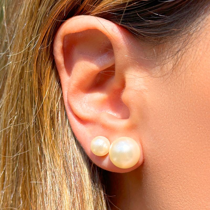 Kit-com-2-Pares-de-Brincos-de-Perola-Shell--12mm-e-8mm---Banho-de-Ouro-18k