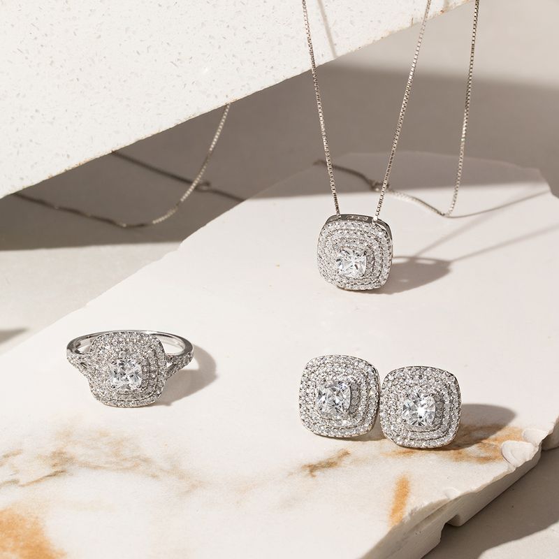Colar-com-Zirconia-Branca-Quadrada-com-Bordas---Prata-925