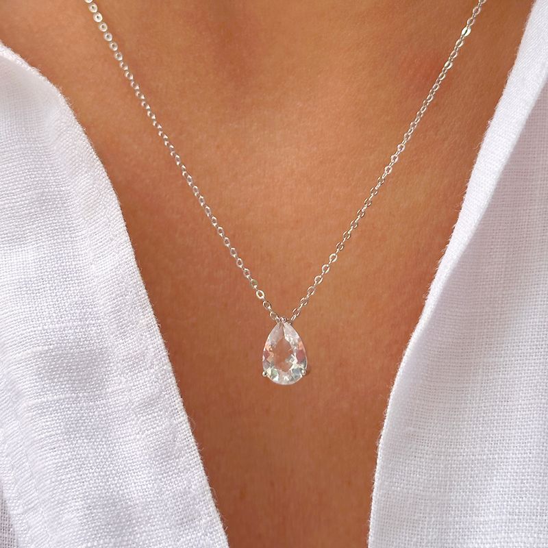 Colar-Nossa-Senhora-Aparecida-com-Zirconia-Branca-e-Gota-de-Cristal---Banho-de-Rodio-Branco