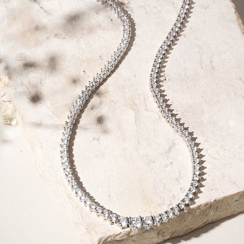 Colar Riviera Inteira Cravejada com Zircônias Brancas de 2mm/3mm/4mm/5mm - 42cm - Prata 925