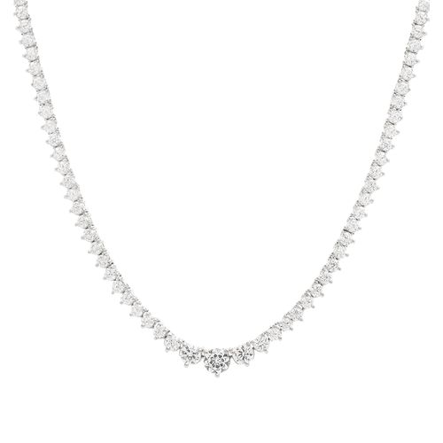 Colar Riviera Inteira Cravejada com Zircônias Brancas de 2mm/3mm/4mm/5mm - 42cm - Prata 925