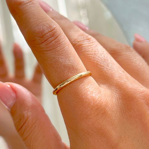 Anel Liso Aro Fino - Banho de Ouro 18k
