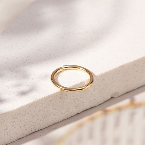 Anel Liso Aro Fino - Banho de Ouro 18k