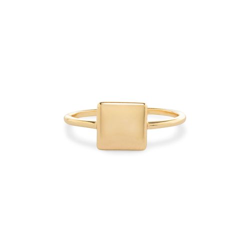 Kit com 2 anéis Lisos Quadrado e Triângulo - Banho de Ouro 18k