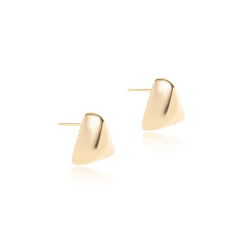 Brinco Liso Pirâmide -  Banho de Ouro 18k