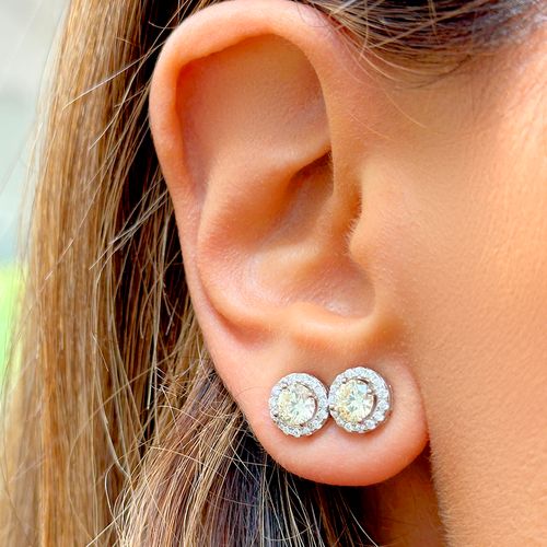 Brinco Redondo Cristal Diamond Lemon e Zircônias Brancas - Prata 925
