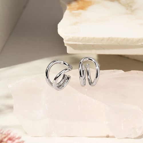 Piercing Liso Curvas - Banho de Ródio Branco