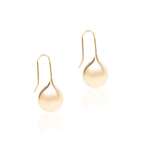 Brinco Liso Gancho Gota 10x15 - Banho de Ouro 18k
