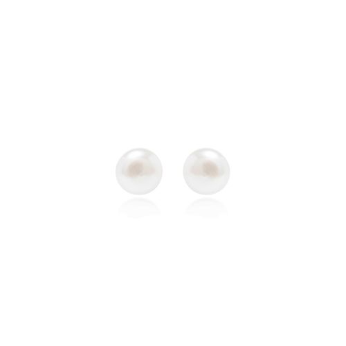 Brinco Top 8mm de Pérola Shell - Prata 925