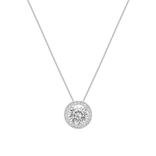 Colar Ponto de Luz Cravejado de Zircônias Brancas 48cm - Prata 925
