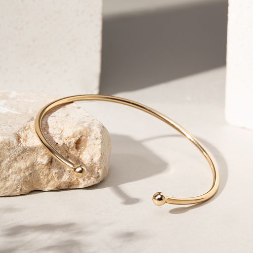 Bracelete Pontos Liso - Banho de Ouro 18k