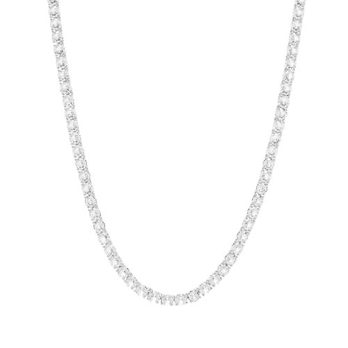 Colar Riviera Topázio Incolor 4mm e 4 Garras Pedras Naturais 42cm - Prata 925