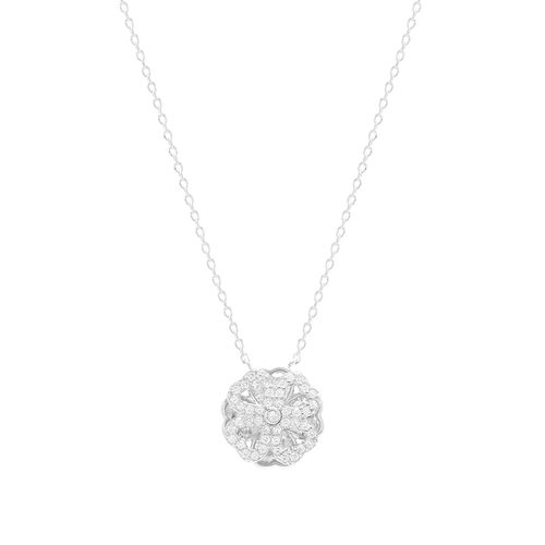 Colar Trevo de Corações com Zircônias Brancas 48cm - Prata 925