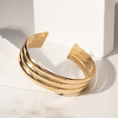 Bracelete Liso 3 Linhas - Banho de Ouro 18k