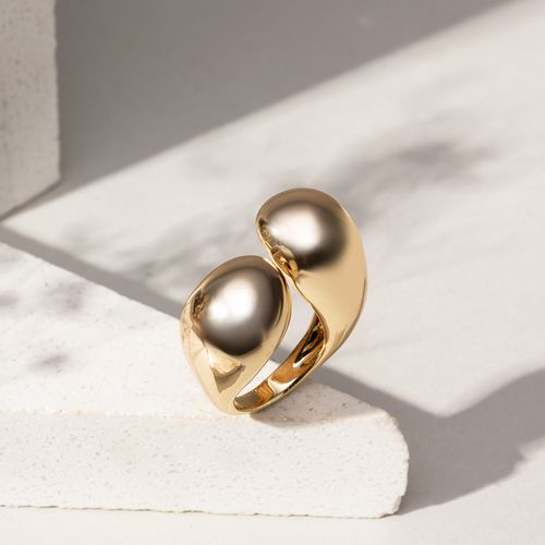 Anel Serpente Liso - Banho de Ouro 18k