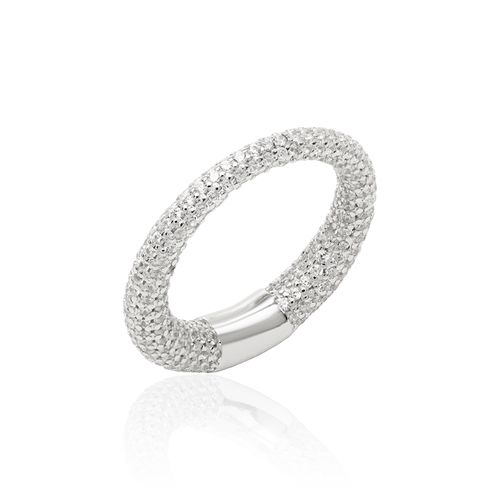 Anel Aliança Toda Cravejada de Zircônias Brancas - Prata 925