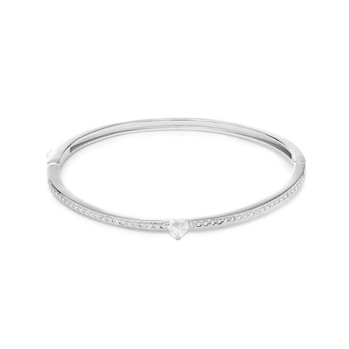 Bracelete Mini Coração Cravejado de Zircônias Brancas - Prata 925