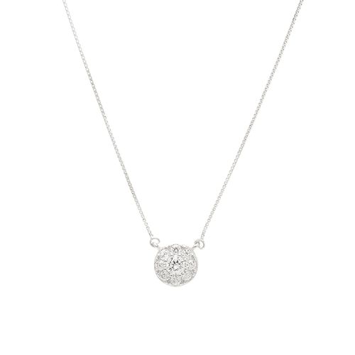 Colar Pontinhos Cravejado com Zircônias Brancas 48cm - Prata 925
