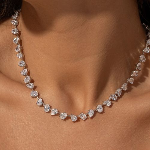 Colar Riviera Gotas e Ovais de Zircônias Diamond 42cm - Prata 925