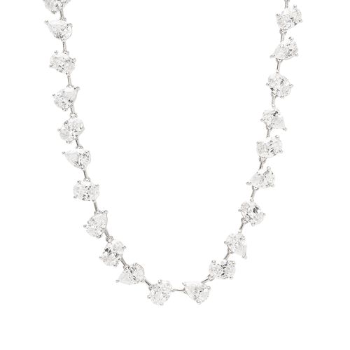 Colar Riviera Gotas e Ovais de Zircônias Diamond 42cm - Prata 925