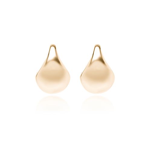 Brinco Gota Liso - Banho de Ouro 18k
