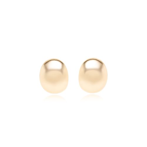 Brinco Liso Meia Lua - Banho de Ouro 18k