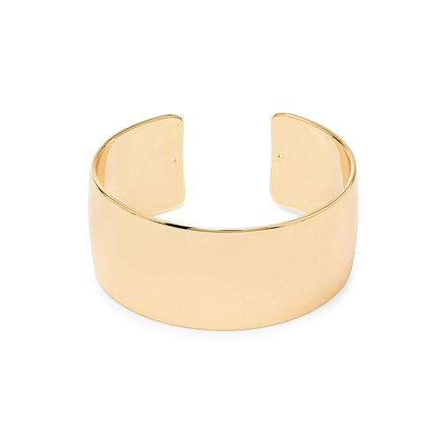 Bracelete Largo 26mm com Pontos de Zircônias Brancas - Banho de Ouro 18k