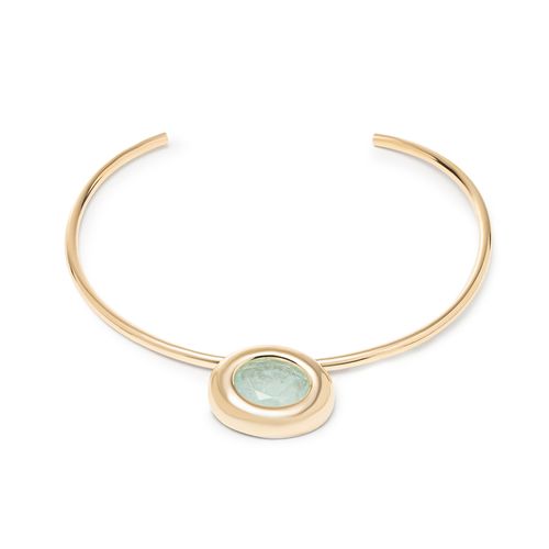 Gargantilha Aro com Pingente de Fusion Turmalina Light - Banho de Ouro 18k
