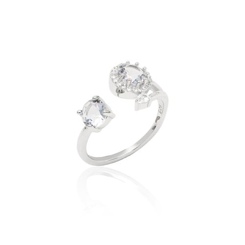 ANEL CRISTAL LONDON BLUE ZIRCONIA BRANCA SOL ABERTO
