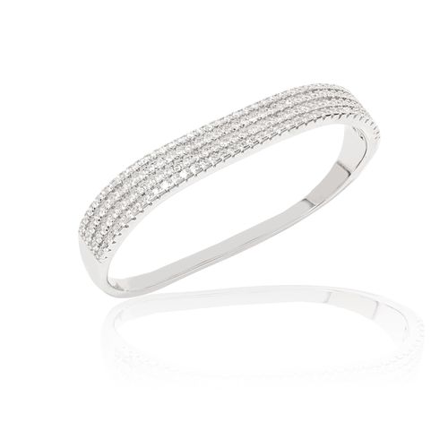 Anel 4 Linhas Cravejados com Zircônias Brancas 36mm e 37mm - Prata 925