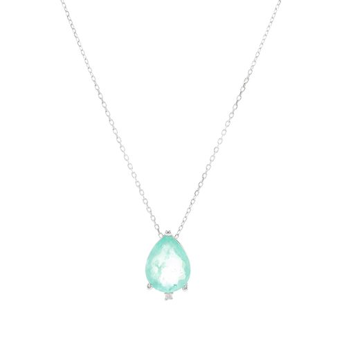 Colar Gota de Fusion Turmalina 45cm - Prata 925
